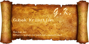 Gubek Krisztián névjegykártya